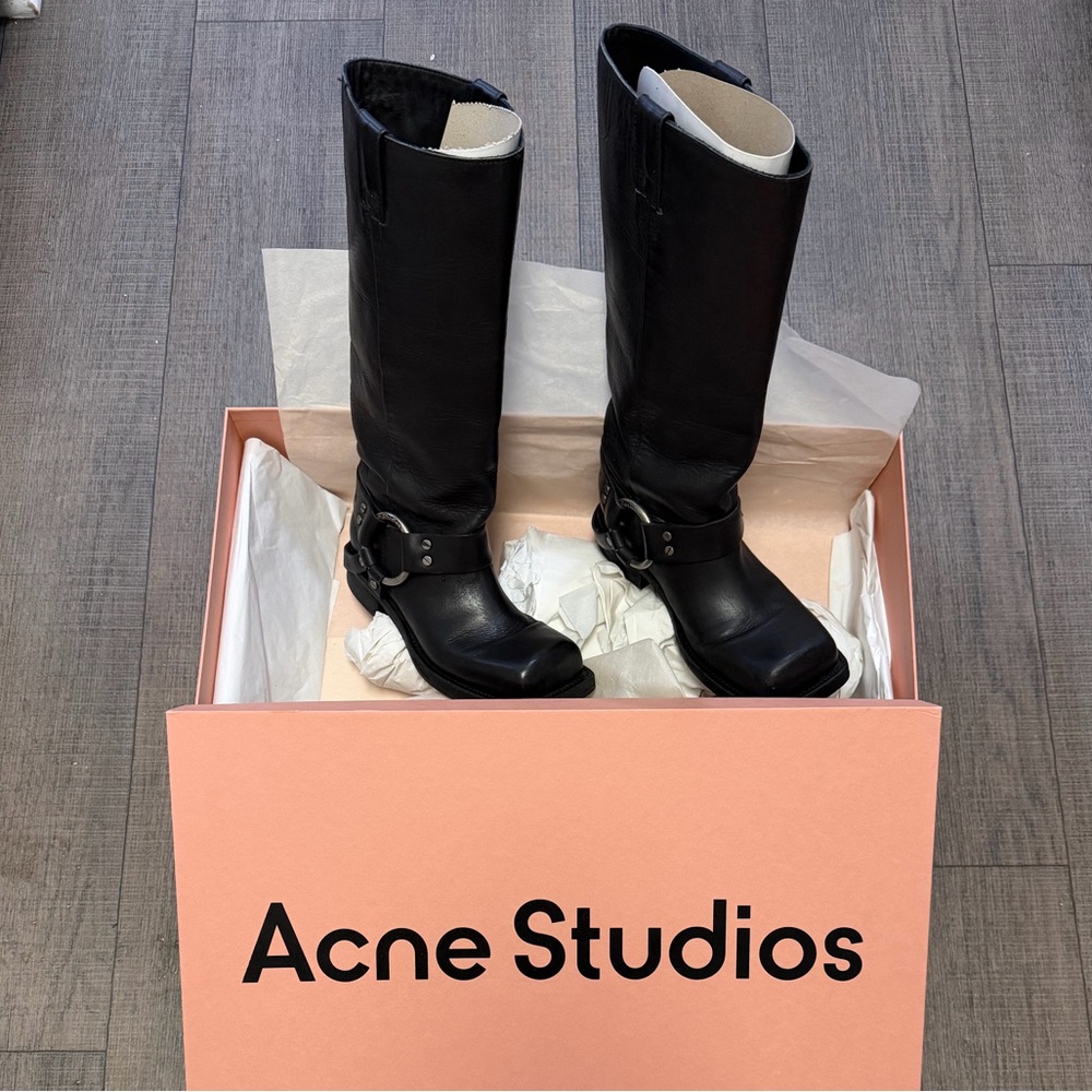Acne Studios Leather Buckle Boots